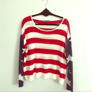 Vintage American Flag Lightweight Knit Sweater